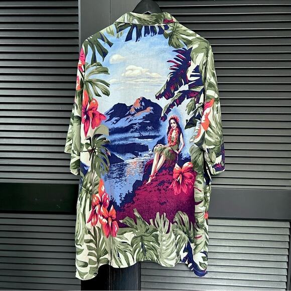 Nautica Men’s Hawaiian Linen Rayon Blend Casual Button Down Shirt, Size Large - Picture 9 of 13